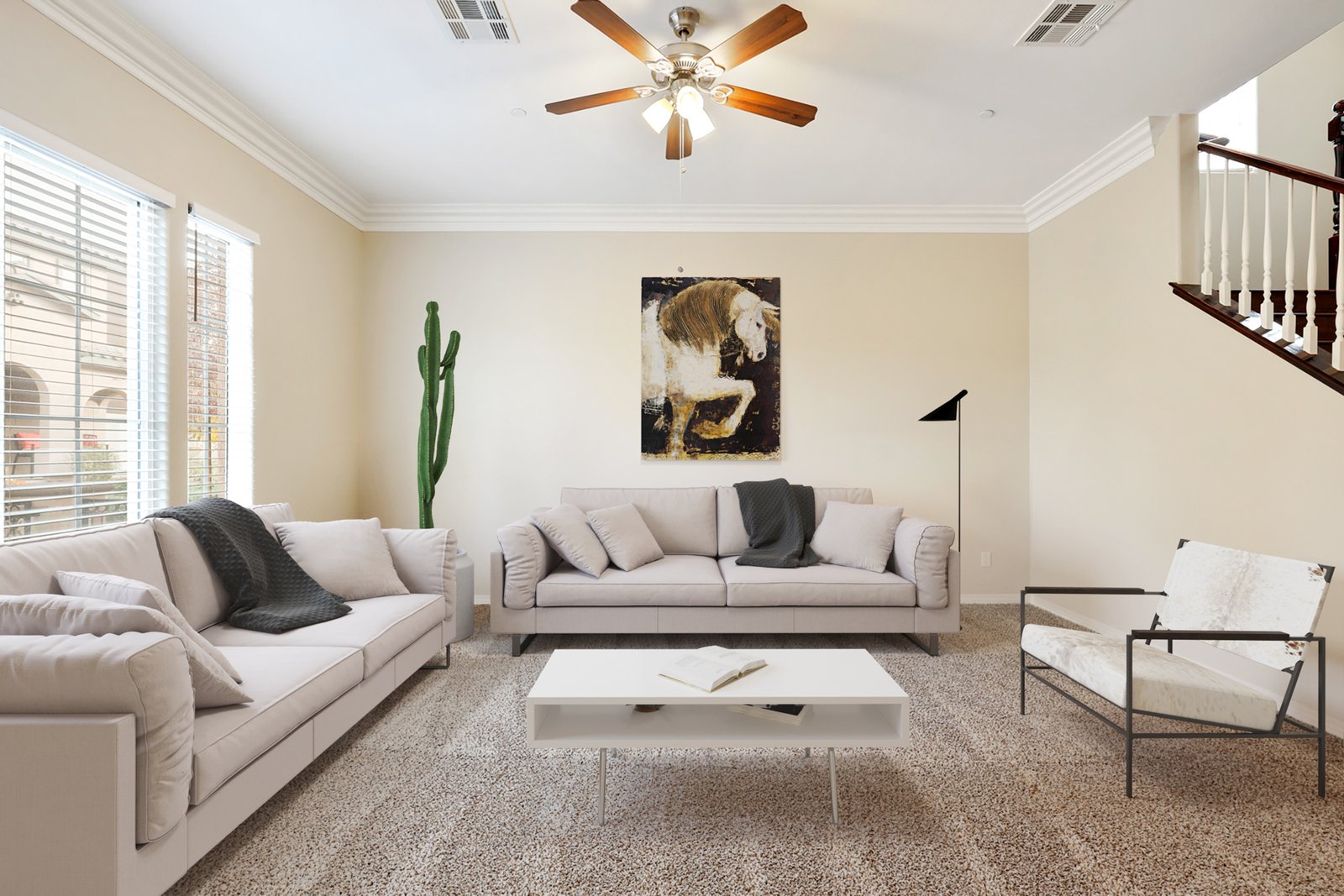 Living area after virtual staging